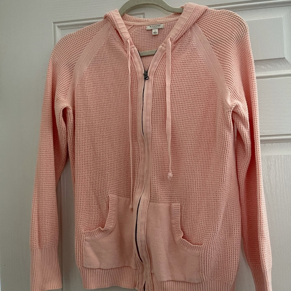 Hoodie zip front sweater
